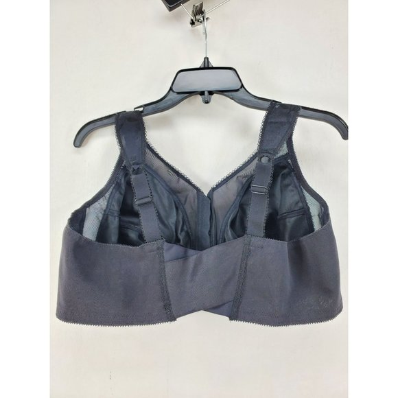 Playtex 18 Hour Front Close Bra W/Flex Back Size 48C Black Wirefree - Picture 3 of 6